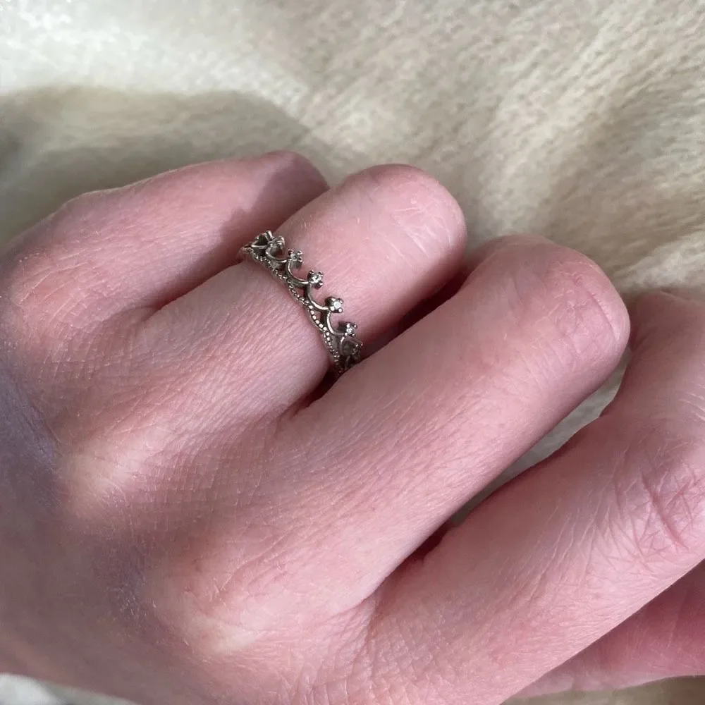 Sterling Silver Crown Ring Sz 5